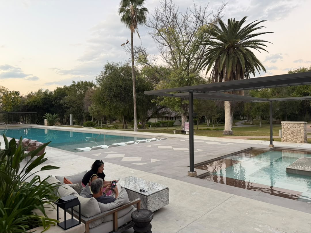 Mokuti Pool at Sunset